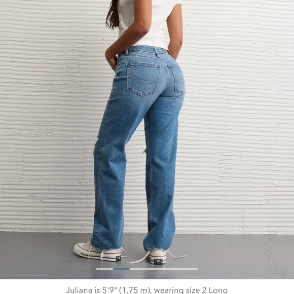 American Eagle Curvy Straight Classic Blue Women's Jeans size 0 - Picture 1 of 2